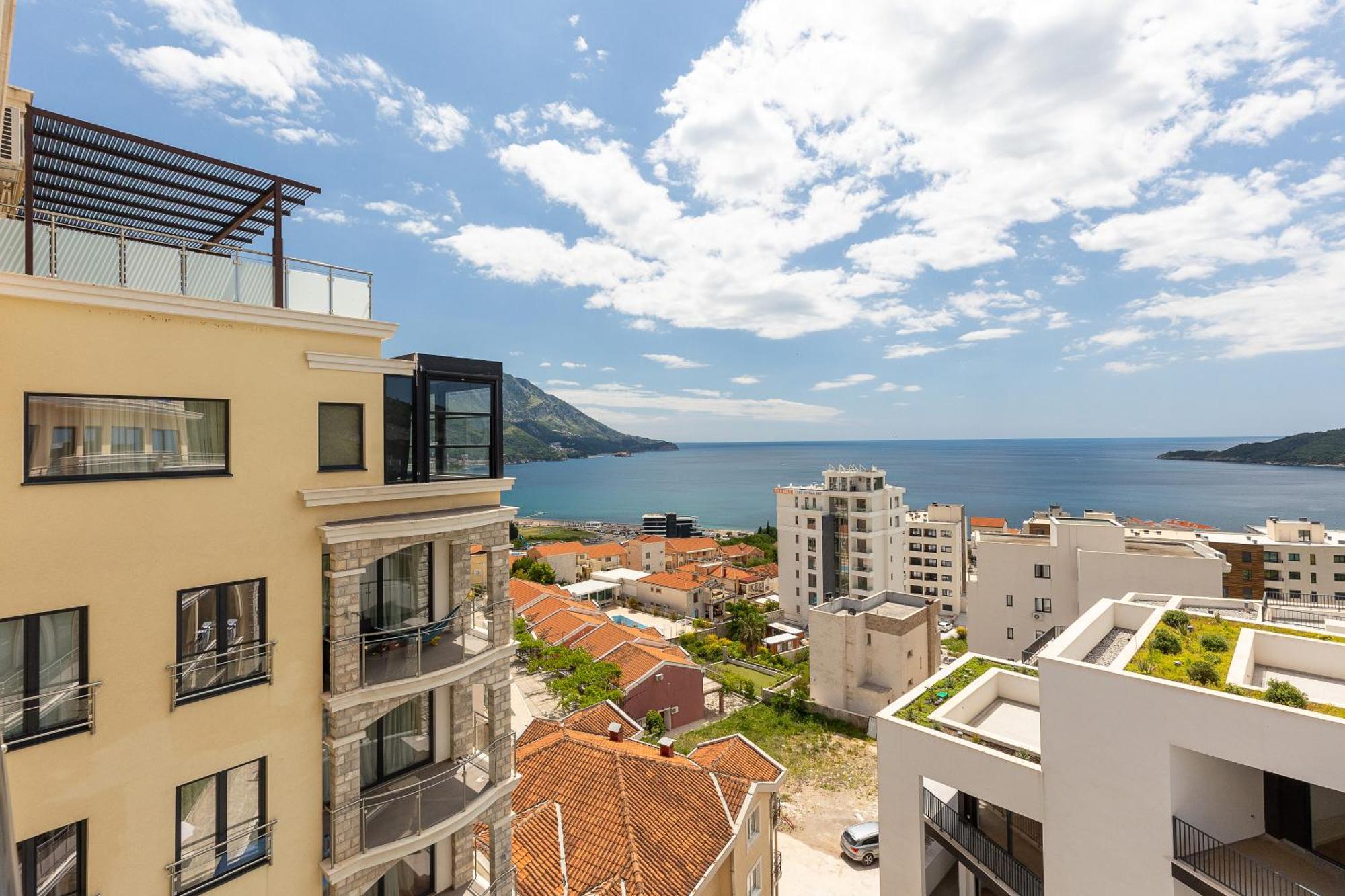 Modern Top Floor Sea View 3Br With Pools, Spa & Fitness Bečići Exteriör bild
